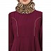 Umbrella cut abaya with long cuff sleeves- Wine Berry